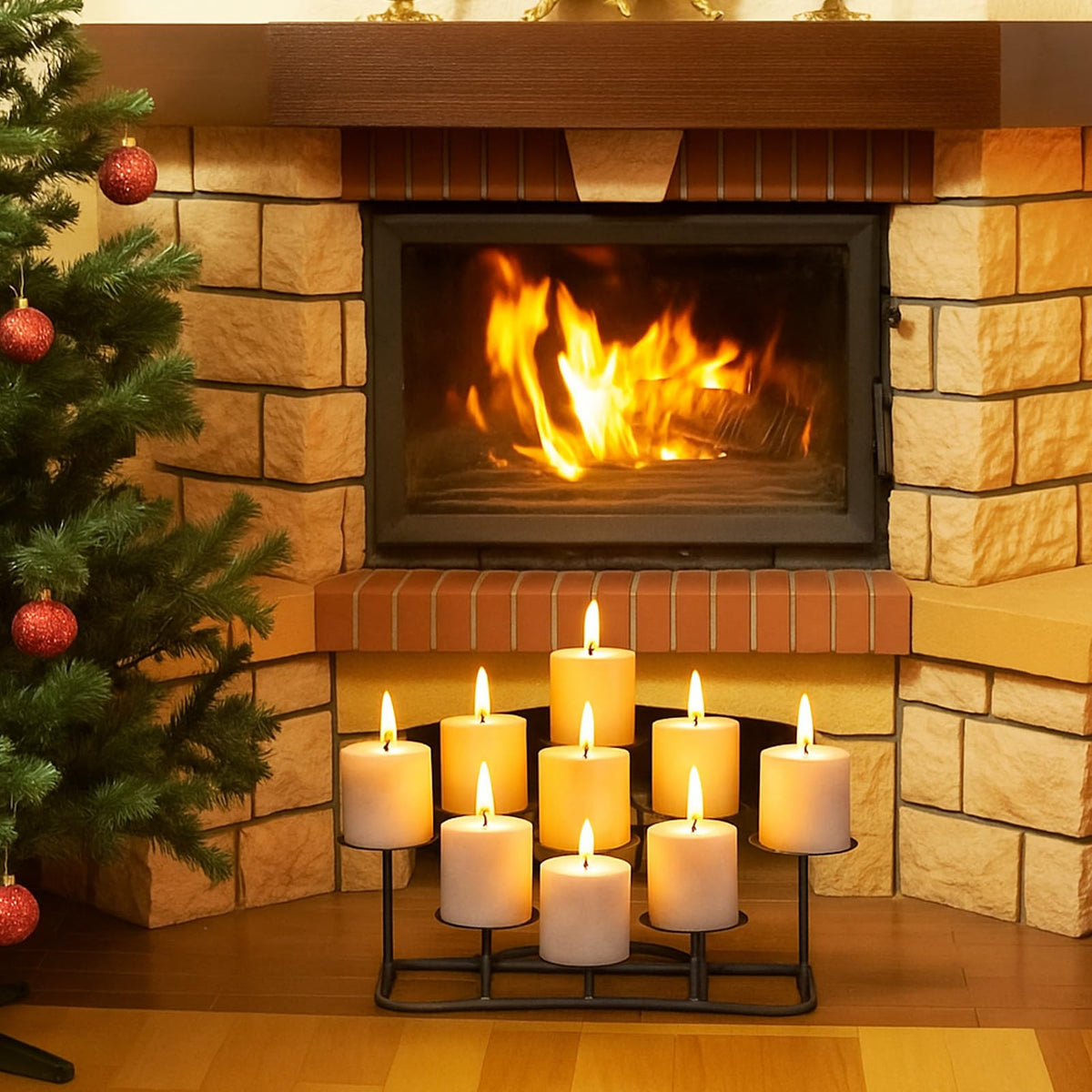 Heat-safe base and spacing prevent overheating with traditional or flameless candles