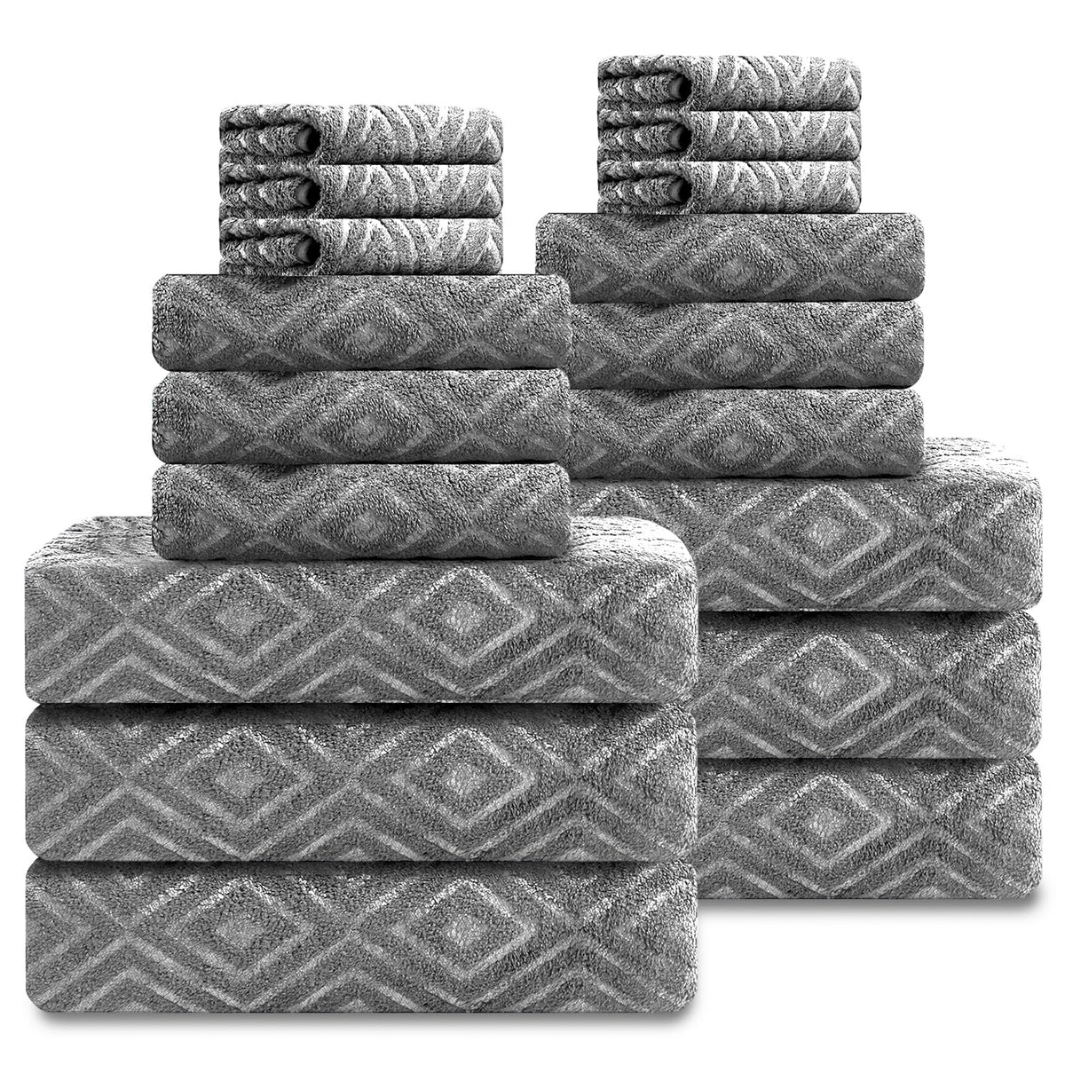 Smuge 18-piece bath towel set folded towels for convenient display and quick drying