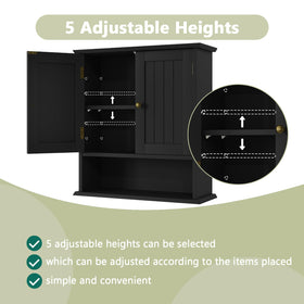 Inside adjustable shelves allow flexible organization for larger bottles.