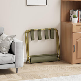 Smuxee Gold Luggage Rack suitable for hotel or guest room use