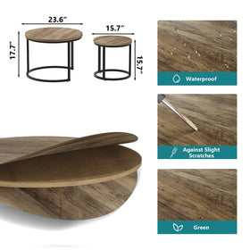 Smuxee nesting table base with non-slip adjustable feet for wobble-free placement.