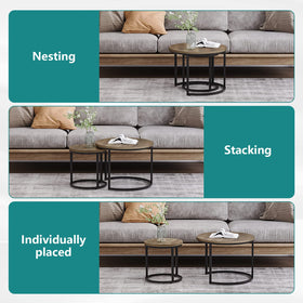 Smuxee round nesting tables suit coffee, side, or bedside setups with style.