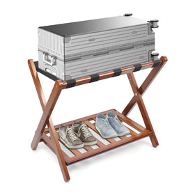 Smuxee versatile luggage rack storing suitcases bags and clothes