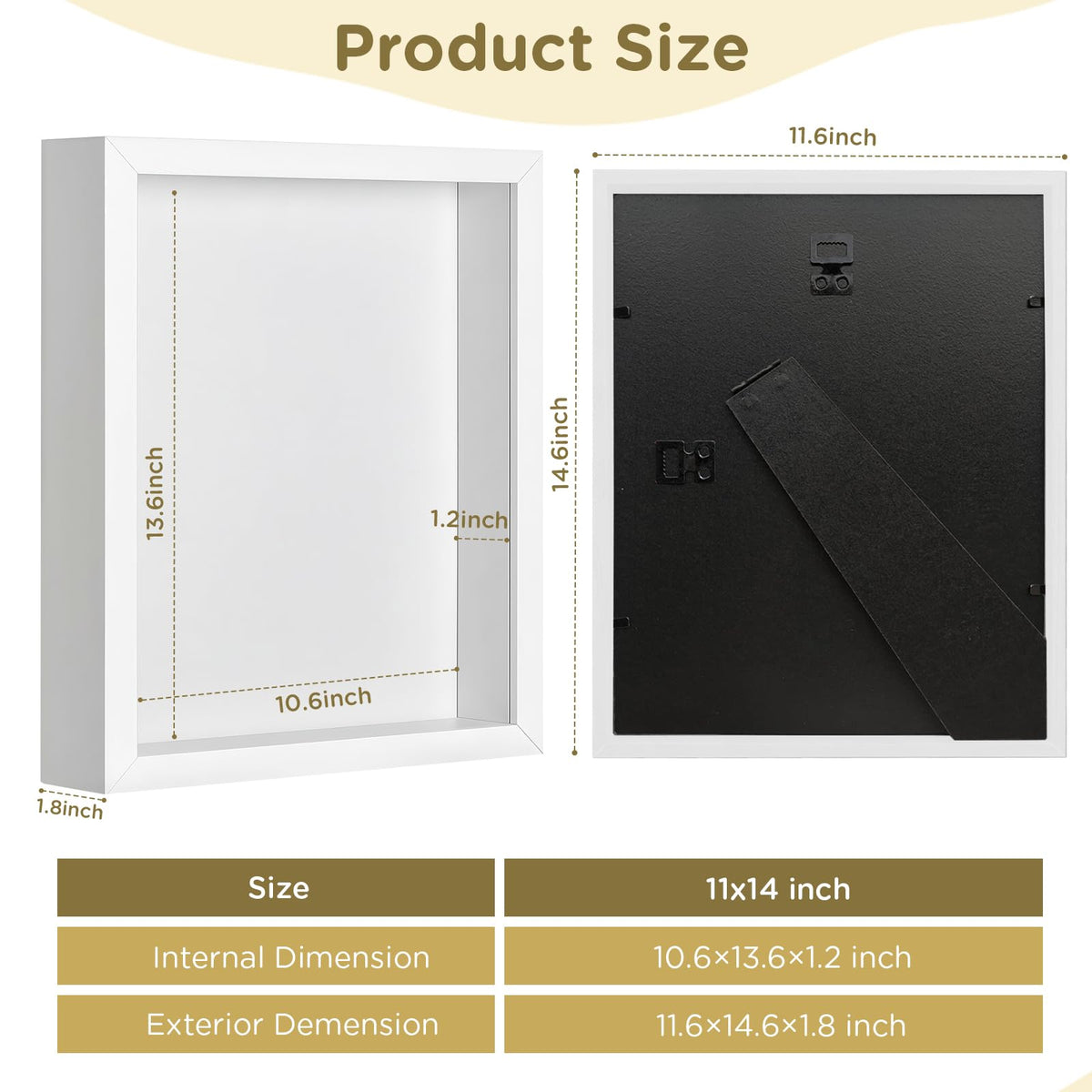 SMZCTYI shadow box back panel is removable for easy item placement