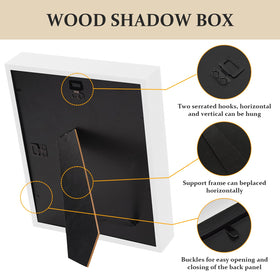 SMZCTYI 8x10 shadow box frame mounted horizontally for wall display