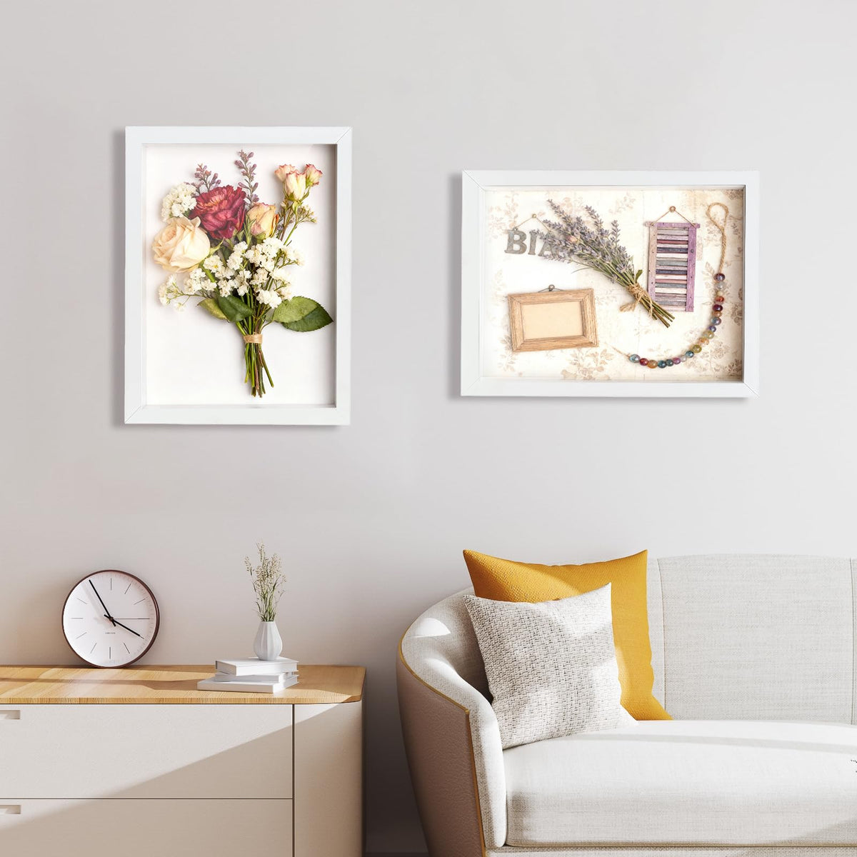 SMZCTYI glass-front shadow box highlights memories with clear visibility