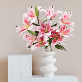 SNAIL GARDEN artificial lily gradient color enhances centerpieces with soft pink depth