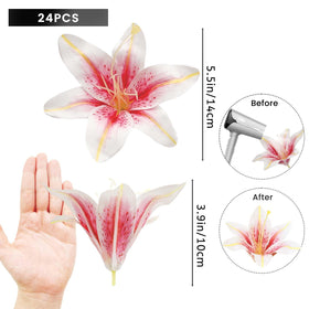 SNAIL GARDEN artificial lily head close-up shows lifelike stamens for premium craft details.