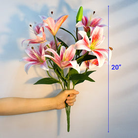 SNAIL GARDEN artificial lily realistic stamen detail for a lifelike look