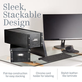 Snap-N-Store label card holder for quick disc labeling and sorting.