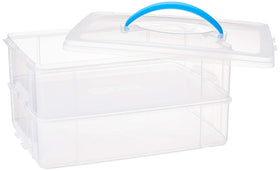 Snapware BPA-free clear container offers safe, visible storage for tools and crafts.
