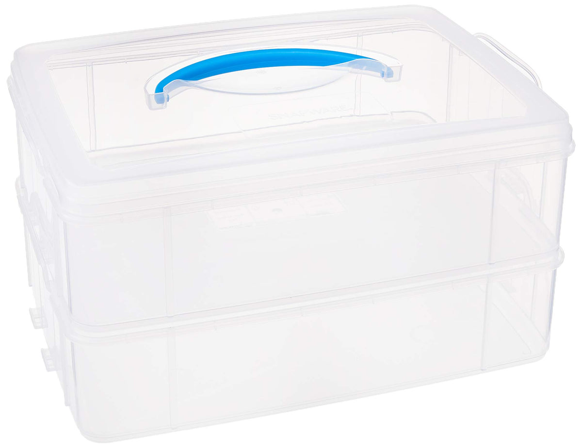 Snapware Snap 'N Stack storage bin keeps tools organized with clear, easy-to-view compartments.