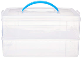 Snapware stackable trays help craft supplies stay separated and portable.