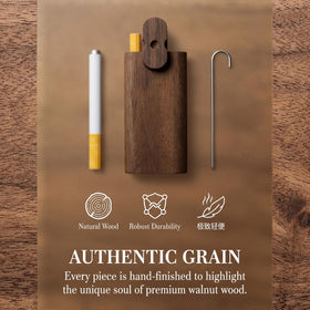 SNBYT One Hitter Box handmade in walnut wood highlighting warm grain and durability.