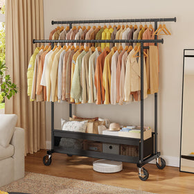 Snhomee sturdy alloy steel frame resists wobble under heavy wardrobe loads
