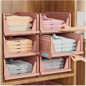 SNSLXH 5-pack stackable closet organizer box keeps wardrobes tidy and accessible.