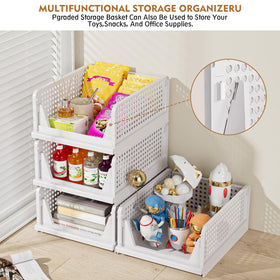 SNSLXH pink closet storage bins add color while organizing clothes and toys.