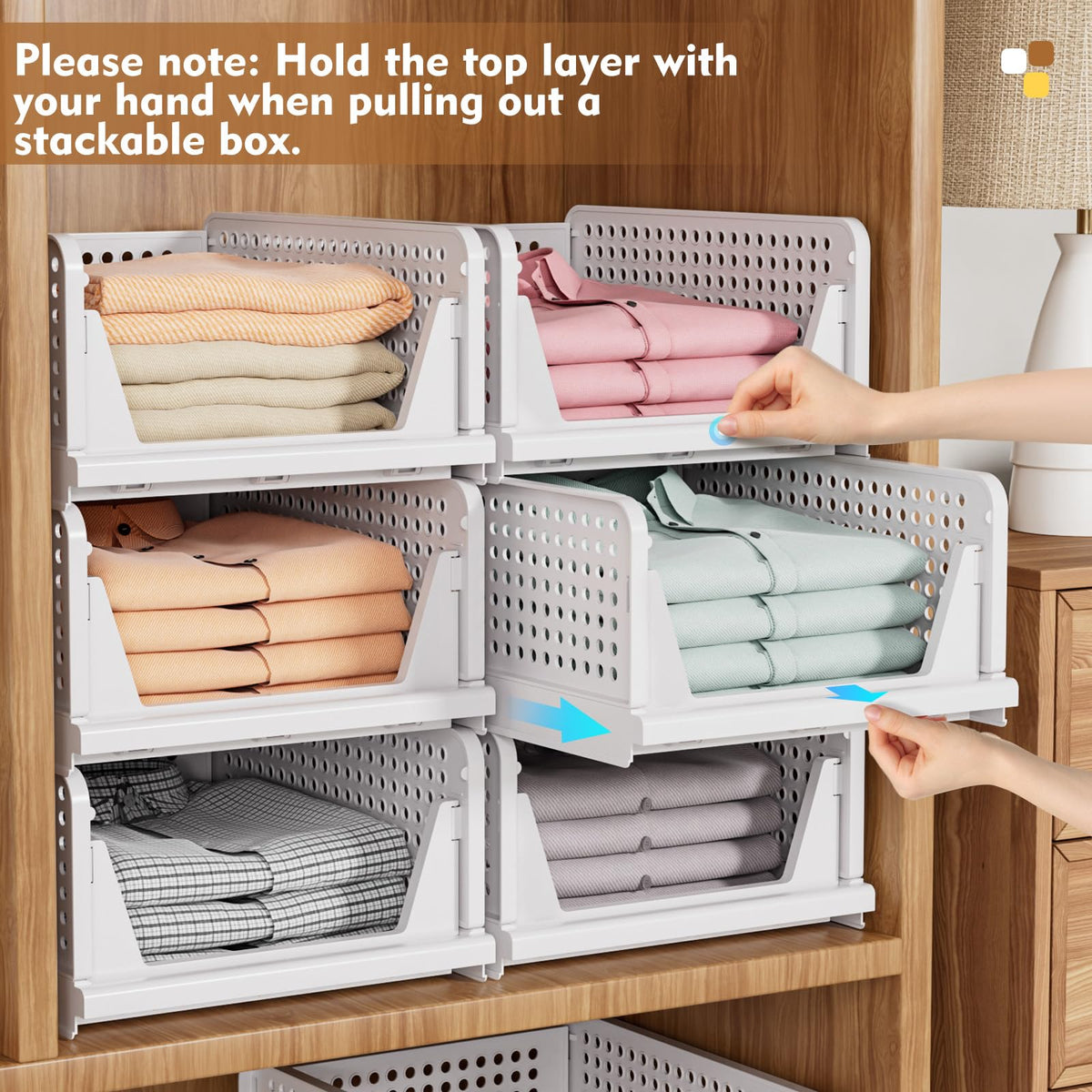 SNSLXH stackable closet bin 06 ideal for toys, clothes, and files.