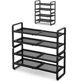 SNTD expandable shoe rack in closet saves space and keeps sneakers neatly stored.