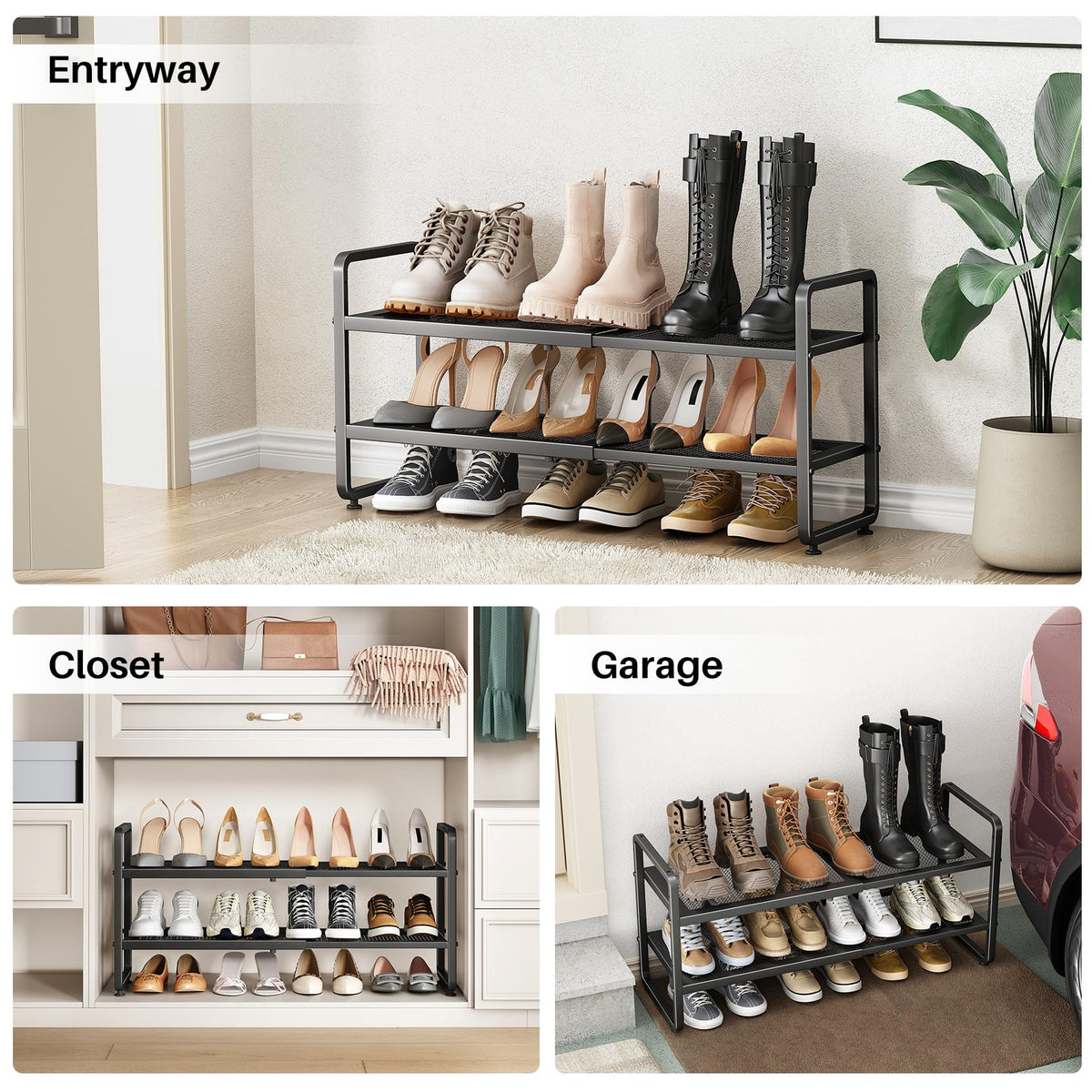 SNTD Shoe Rack easy cleaning with wipeable metal surface