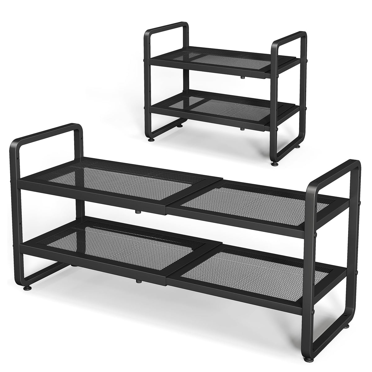 SNTD Shoe Rack extendable showing compact space-saving storage