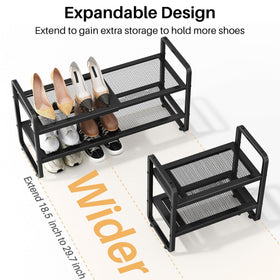 SNTD Shoe Rack heel-friendly shelves prevent tipping and damage