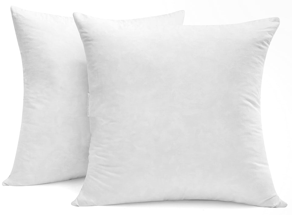 SNUG&COZY luxury down pillow insert close-up showing plush loft for decorative cushions.