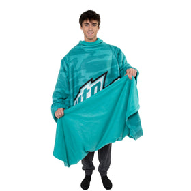 Snuggie original wearable blanket with sleeves and pockets in Baja Blast color for cozy warmth