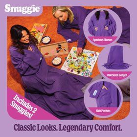 Snuggie plush fleece softness for a cozy lounge experience.