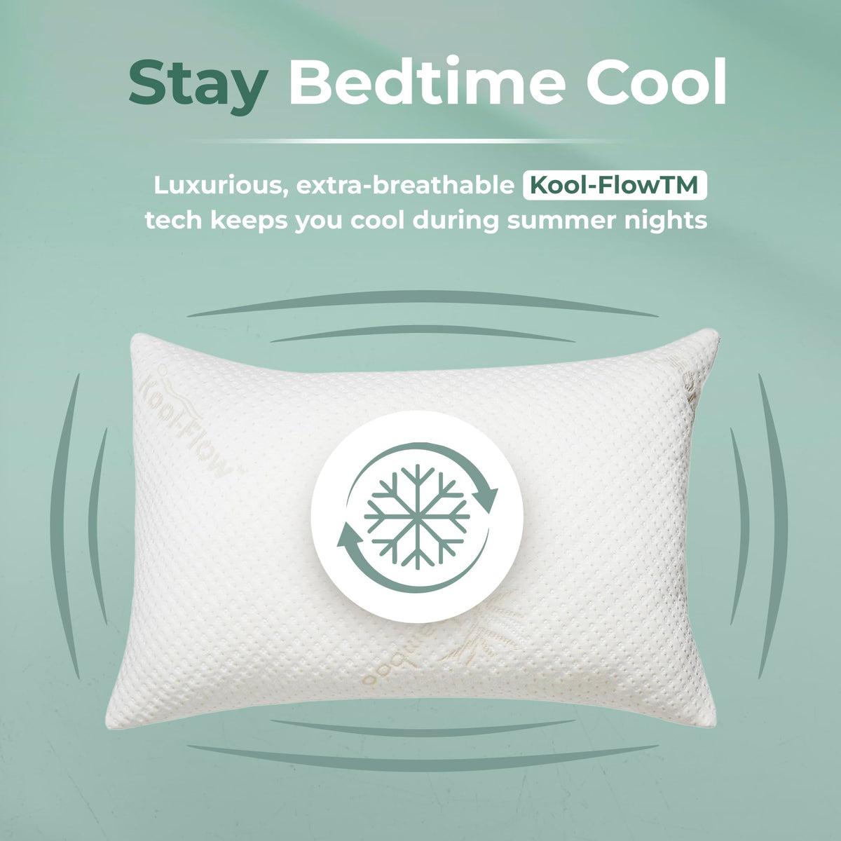 Made in the USA Snuggle-Pedic pillow offers durable queen size.