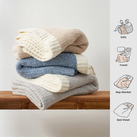Snuggle Sac Buttery Grey throw adds elegant heather texture to living rooms