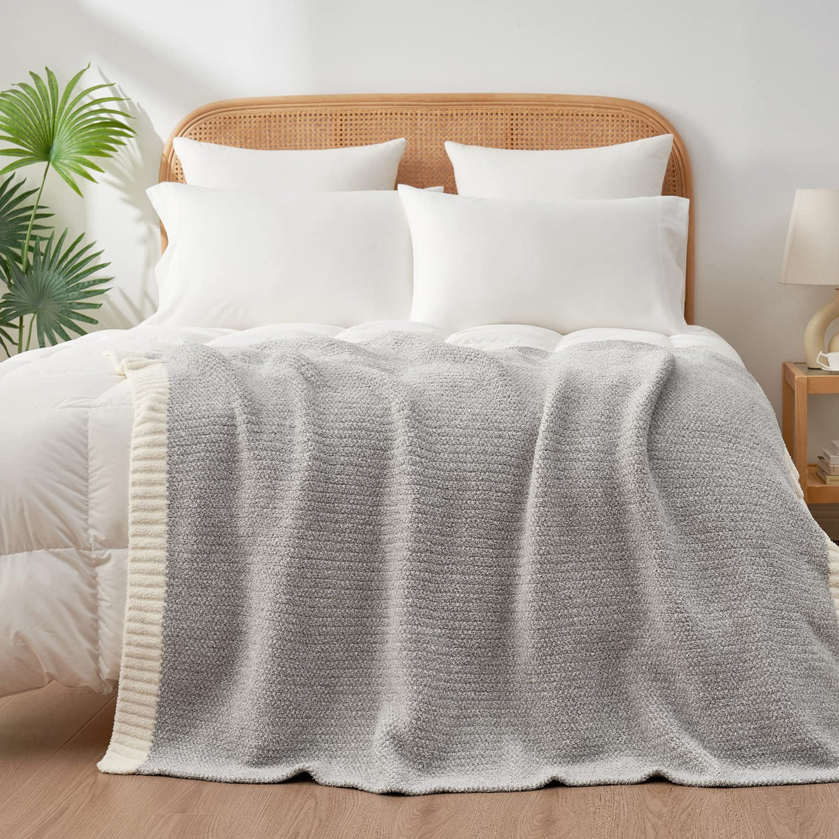 Snuggle Sac Buttery Grey throw makes a gift for cozy spaces