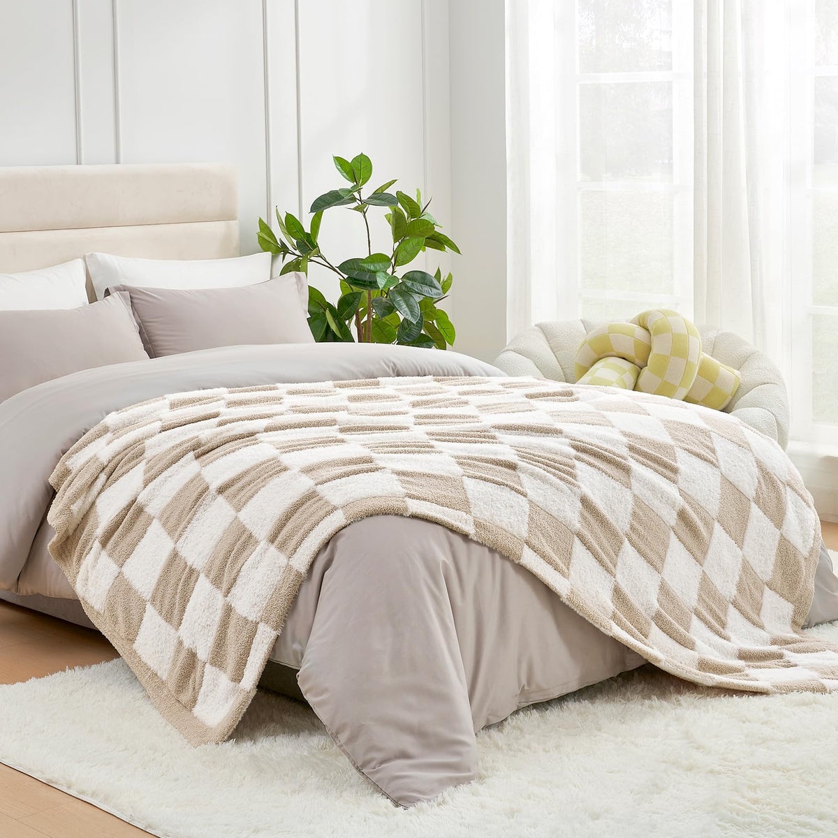 Snuggle Sac cozy throw on sofa or bed for reading or movies.