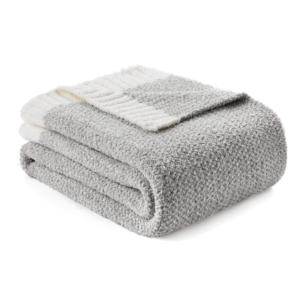 Snuggle Sac Heather Grey Throw with soft microfiber texture for cozy lounging.