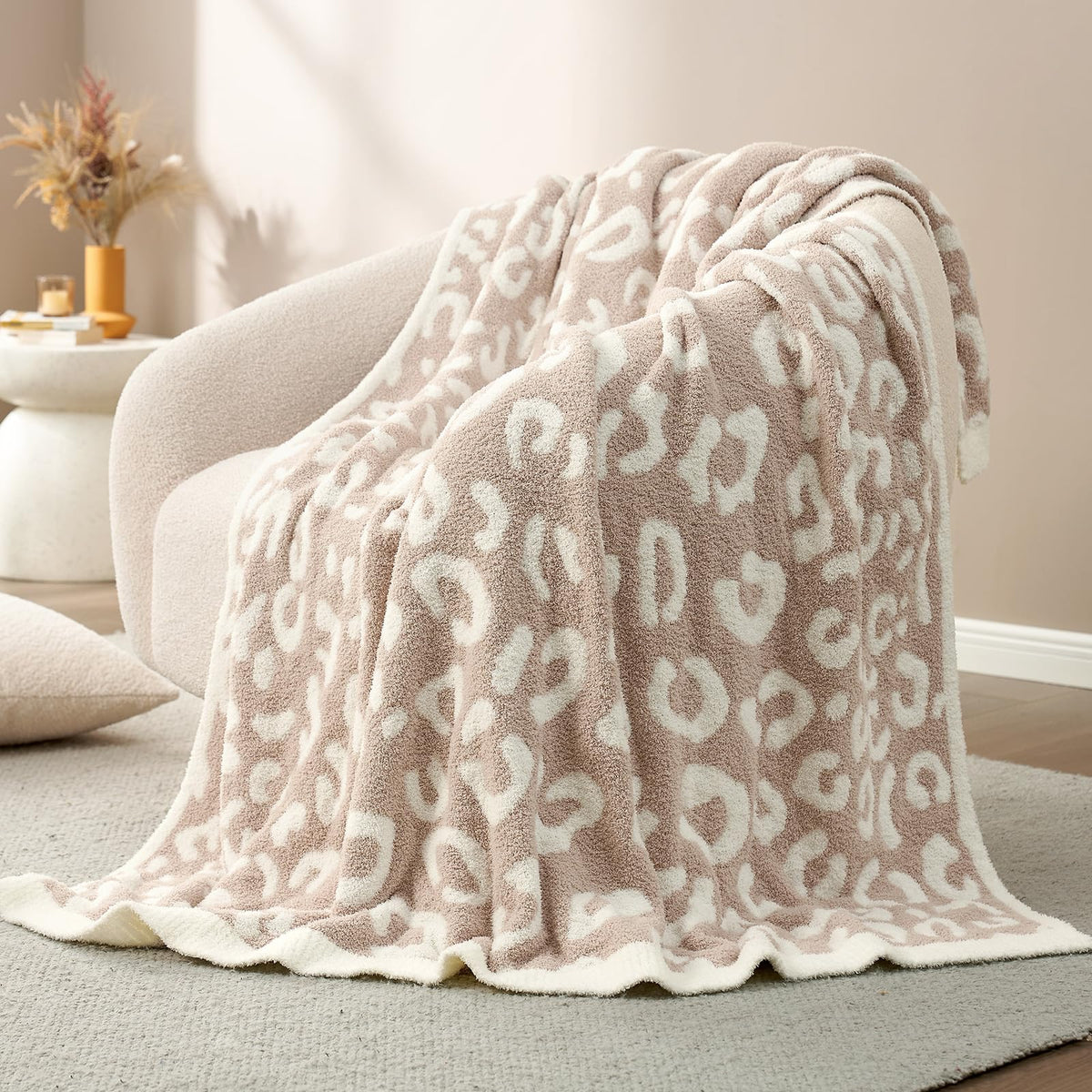 Snuggle Sac leopard throw reversible design offers two looks for varied decor