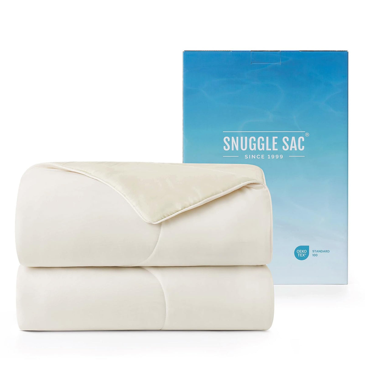Snuggle Sac queen-front view cooling comforter with full coverage for hot sleepers