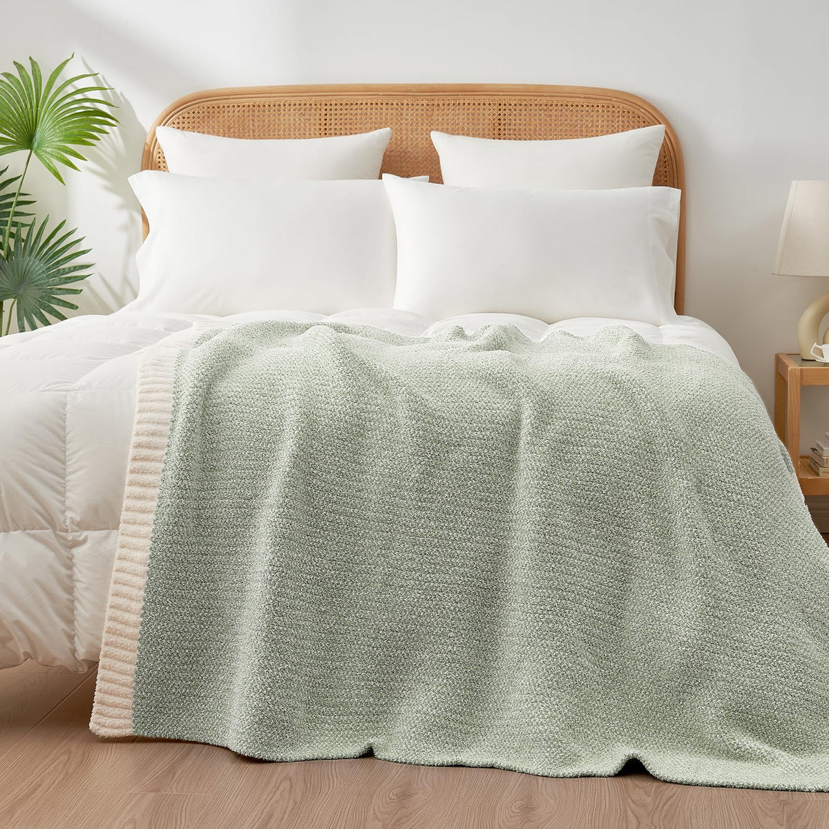 Oversized 50x70 inch Snuggle Sac blanket covers two people.