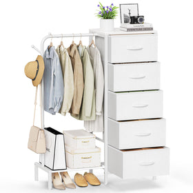 Snughome dresser-with-hanging-rack shown for compact storage in small spaces.
