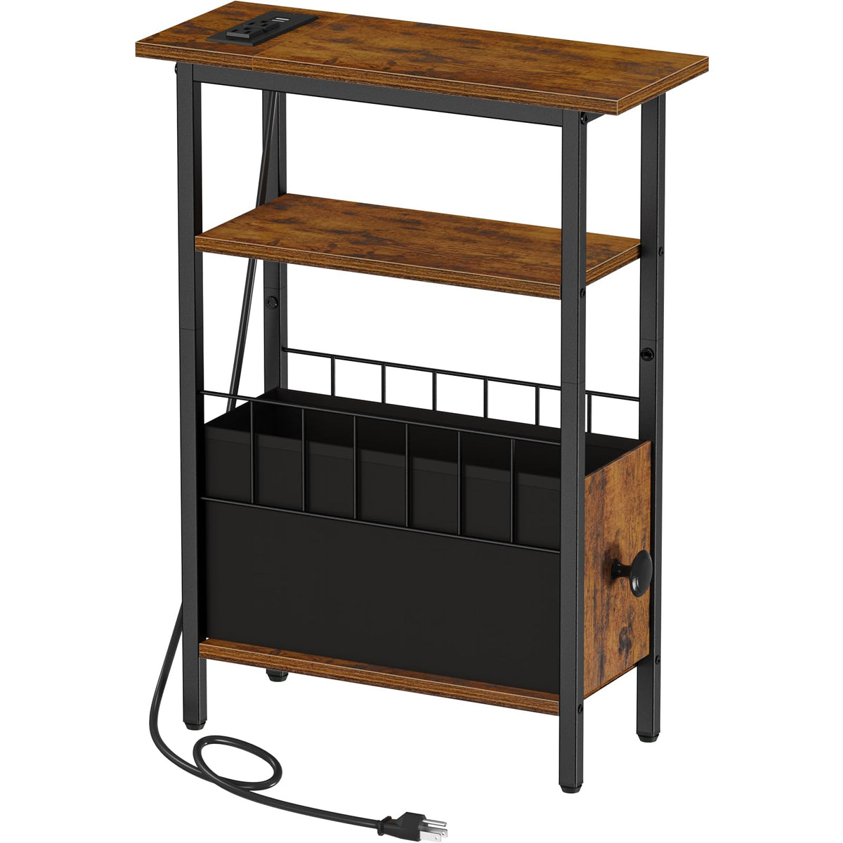 Snughome versatile end table for living room or bedroom with storage shelf