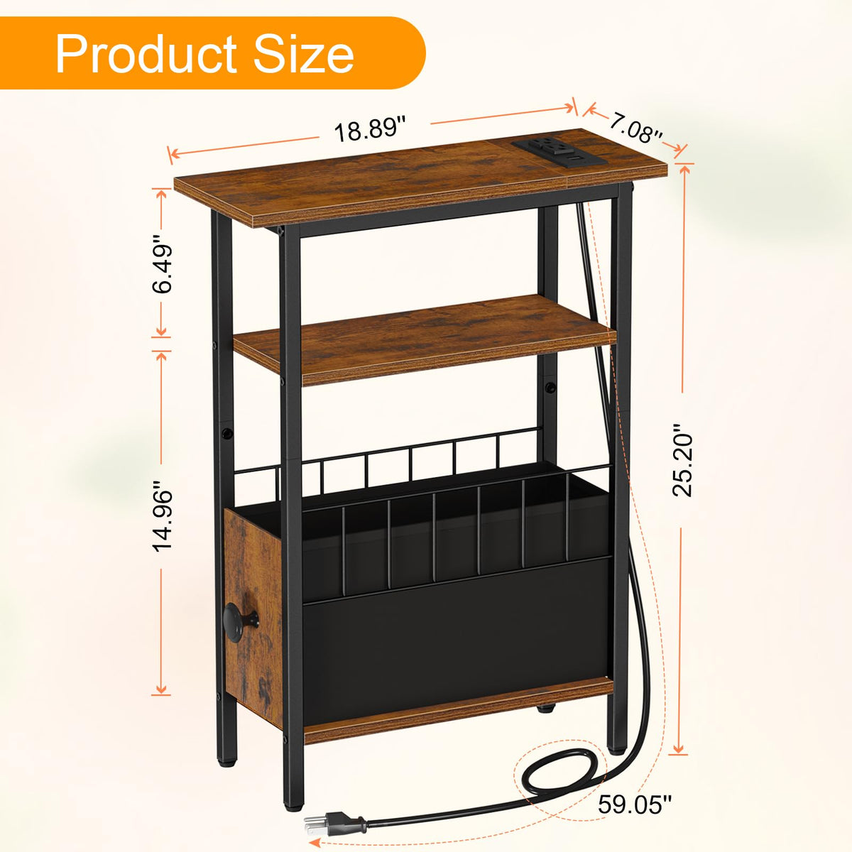 Snughome particleboard top with guardrails to keep items secure