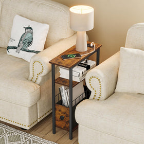 Snughome slim end table with drawer offering hidden storage for magazines and remotes