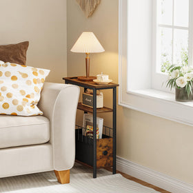 Snughome three-tier skinny nightstand fits tight spaces while keeping essentials within reach