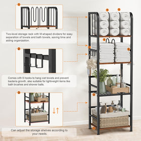 Snughome detachable dividers help keep towels separated and easily accessible.