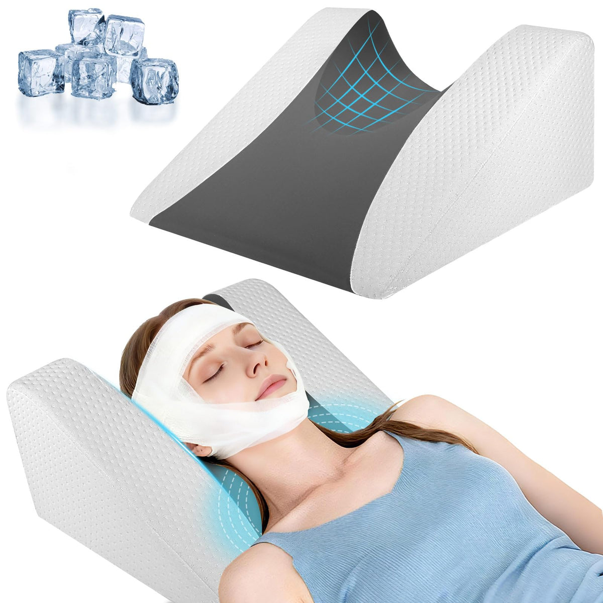 SnugSafe 26° wedge pillow front view supporting back sleeping and comfort