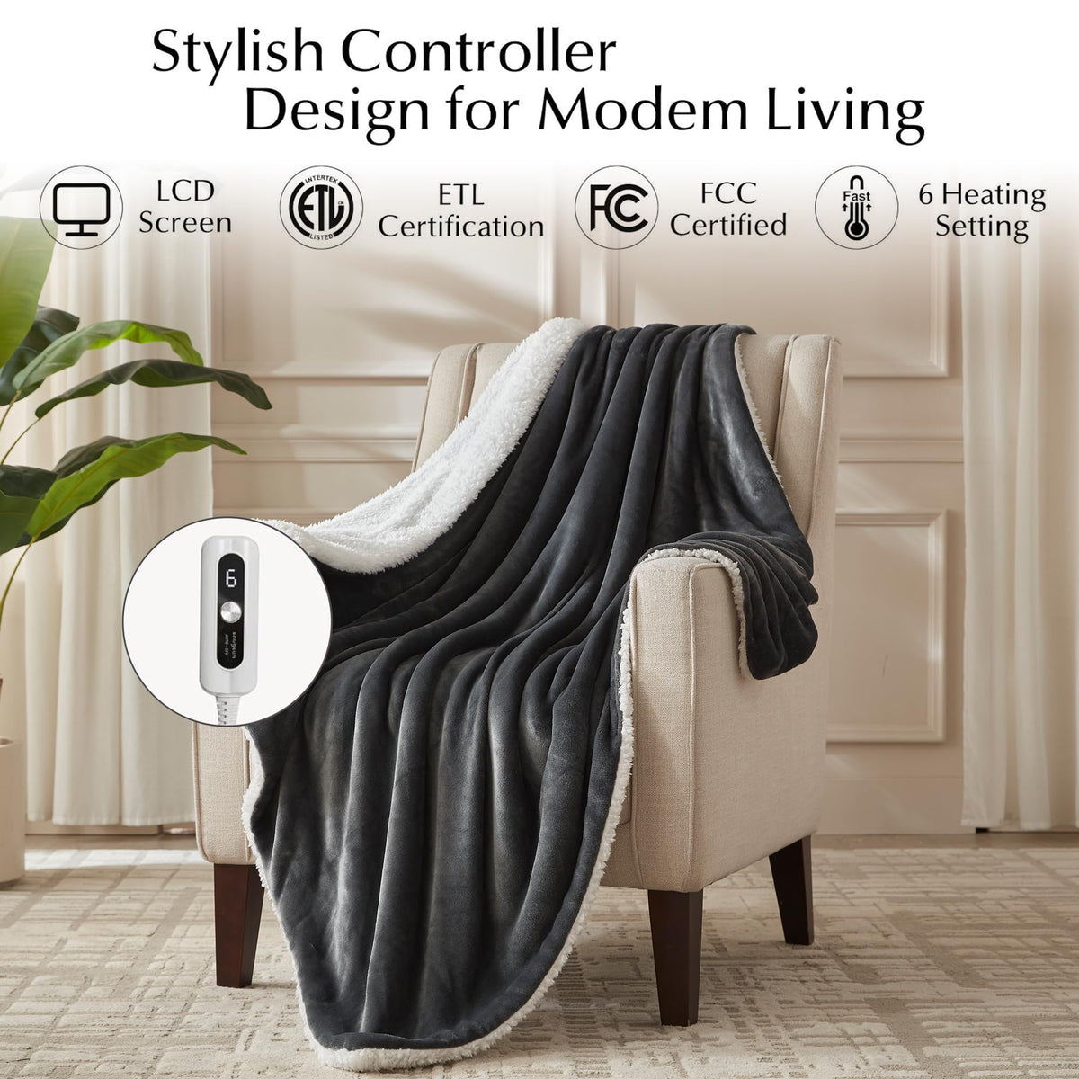 SNUGSUN blanket preheating quickly for fast warmth