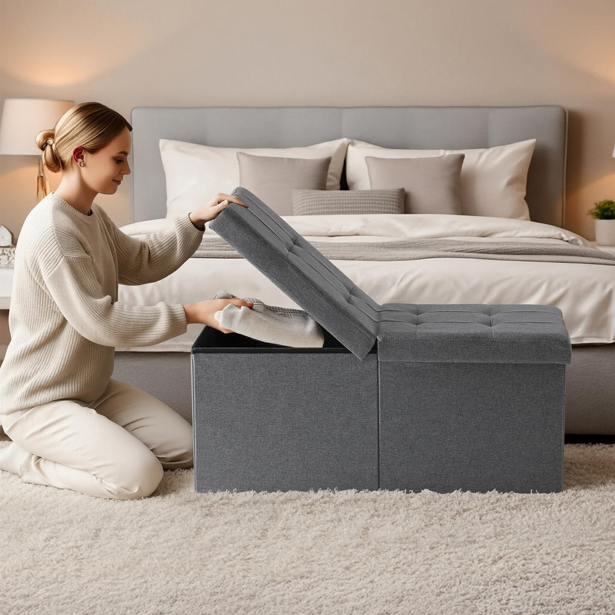 Snuvid used as a footrest with sturdy support.