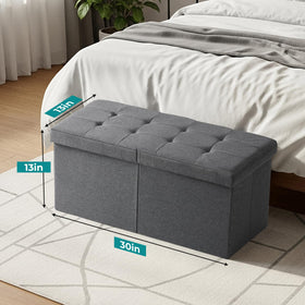 Snuvid 30-inch storage ottoman bench lid open enables quick access on the run.