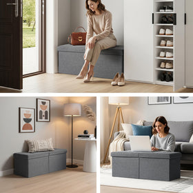 Snuvid 35-inch storage ottoman bench dimensions for space planning