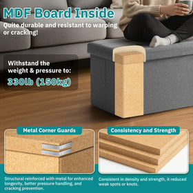 Snuvid 35-inch storage ottoman bench in entryway with hidden shoe storage