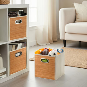 Snuvid bin with metal handles for easy pulling and carrying.